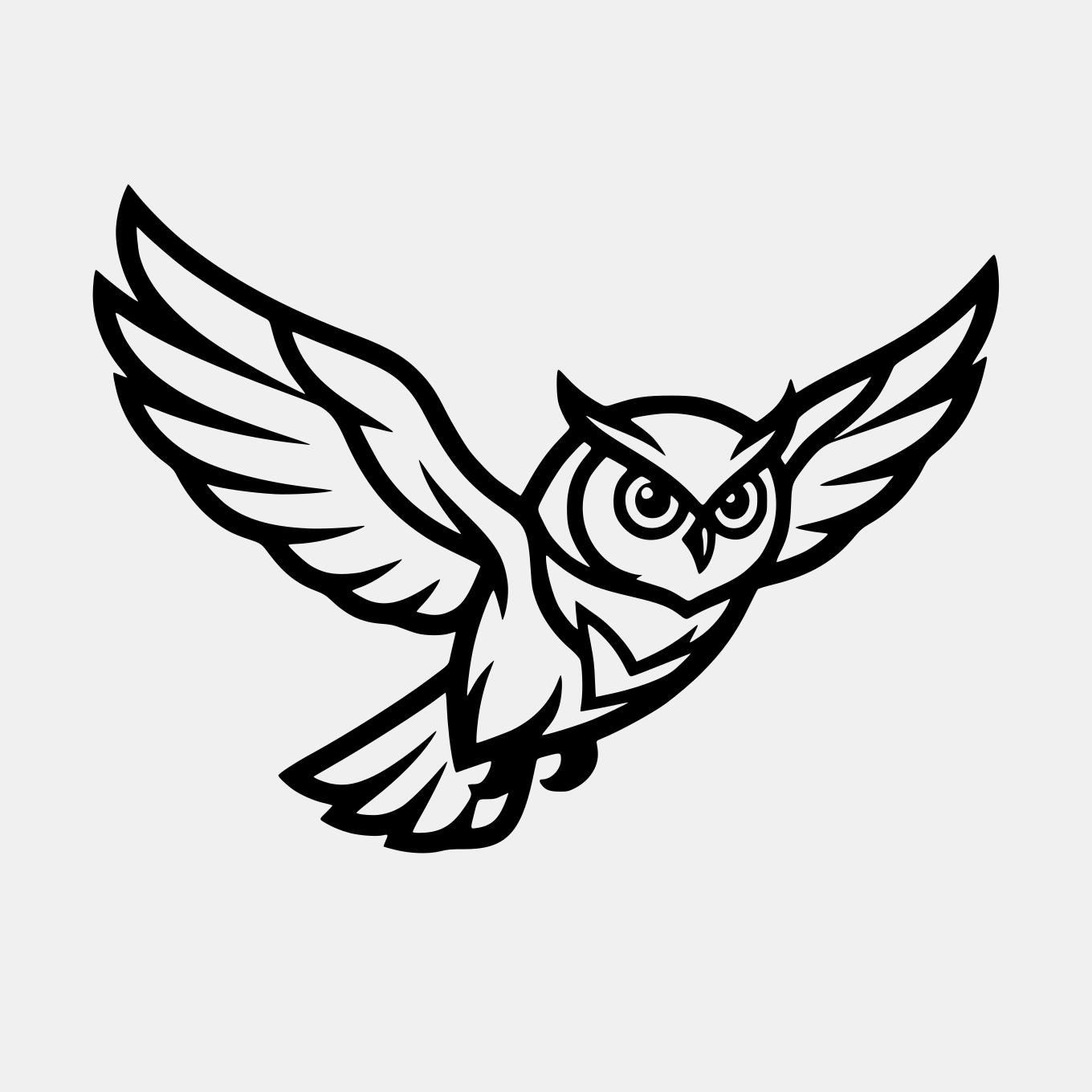 Owl in Flight SVG PNG: Bold Graphic Design (Digital Download)