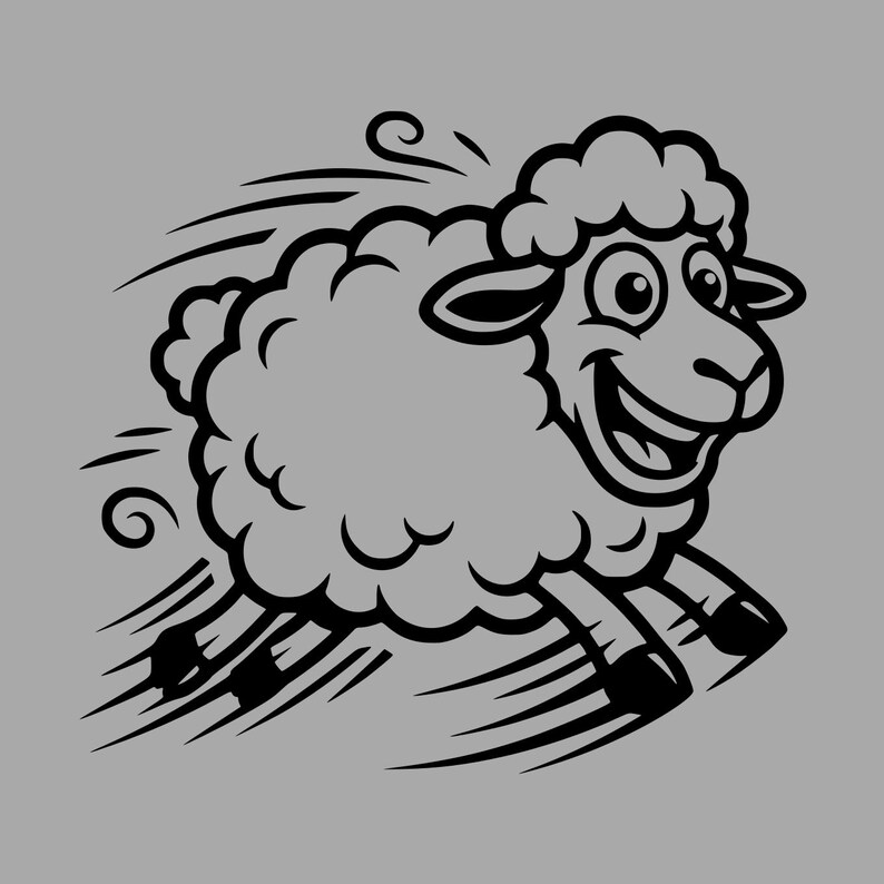 Sheppard Running Vector Cartoon Sheep Running SVG PNG : Bold Cartoon Style (digital Download ...