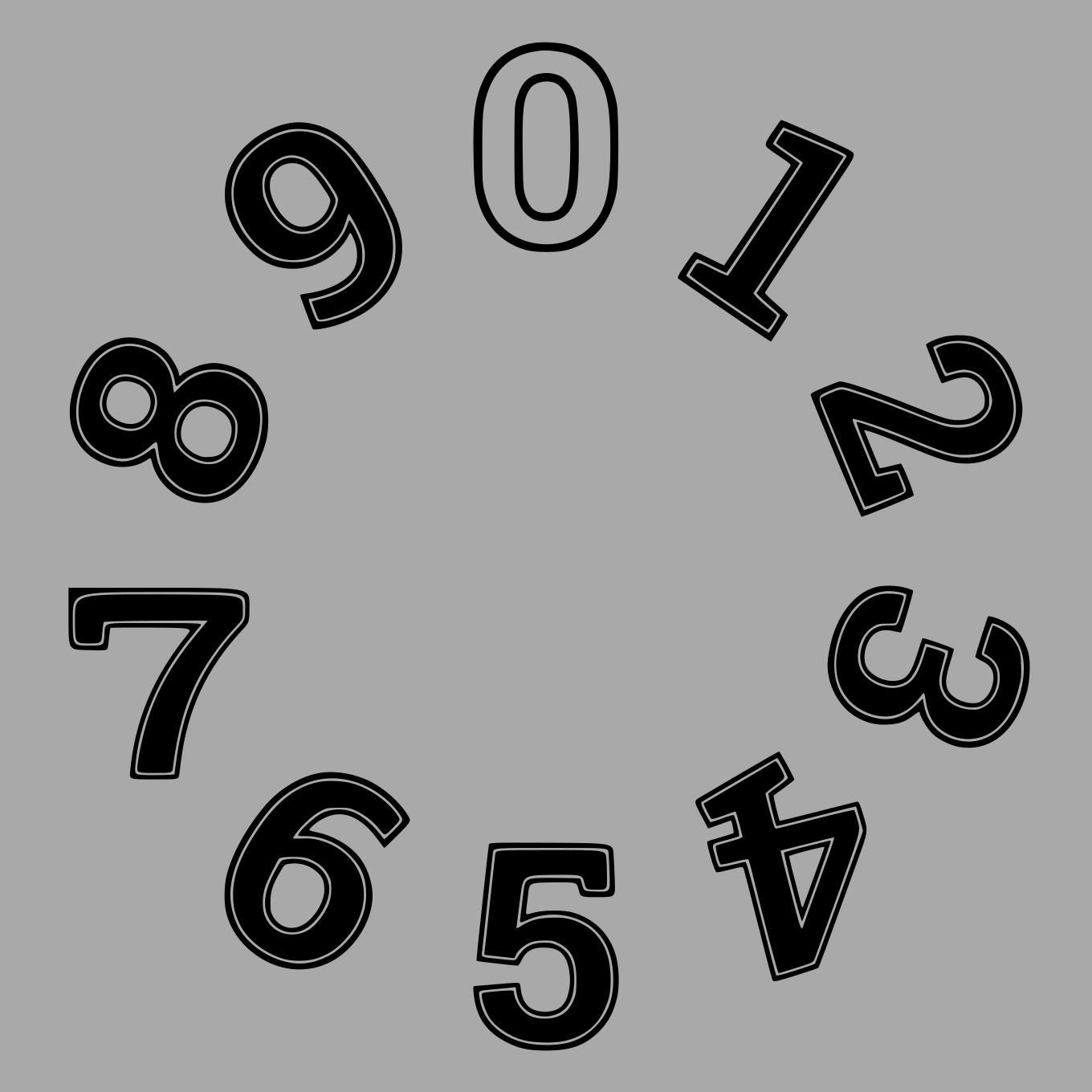 Circular Numbers SVG PNG: Bold Slab Serif Cut File (digital Download ...