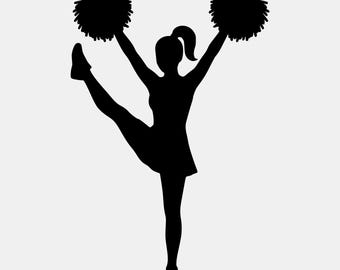 Cheerleader High Kick SVG PNG: Athletic Silhouette Design (Digital Download)