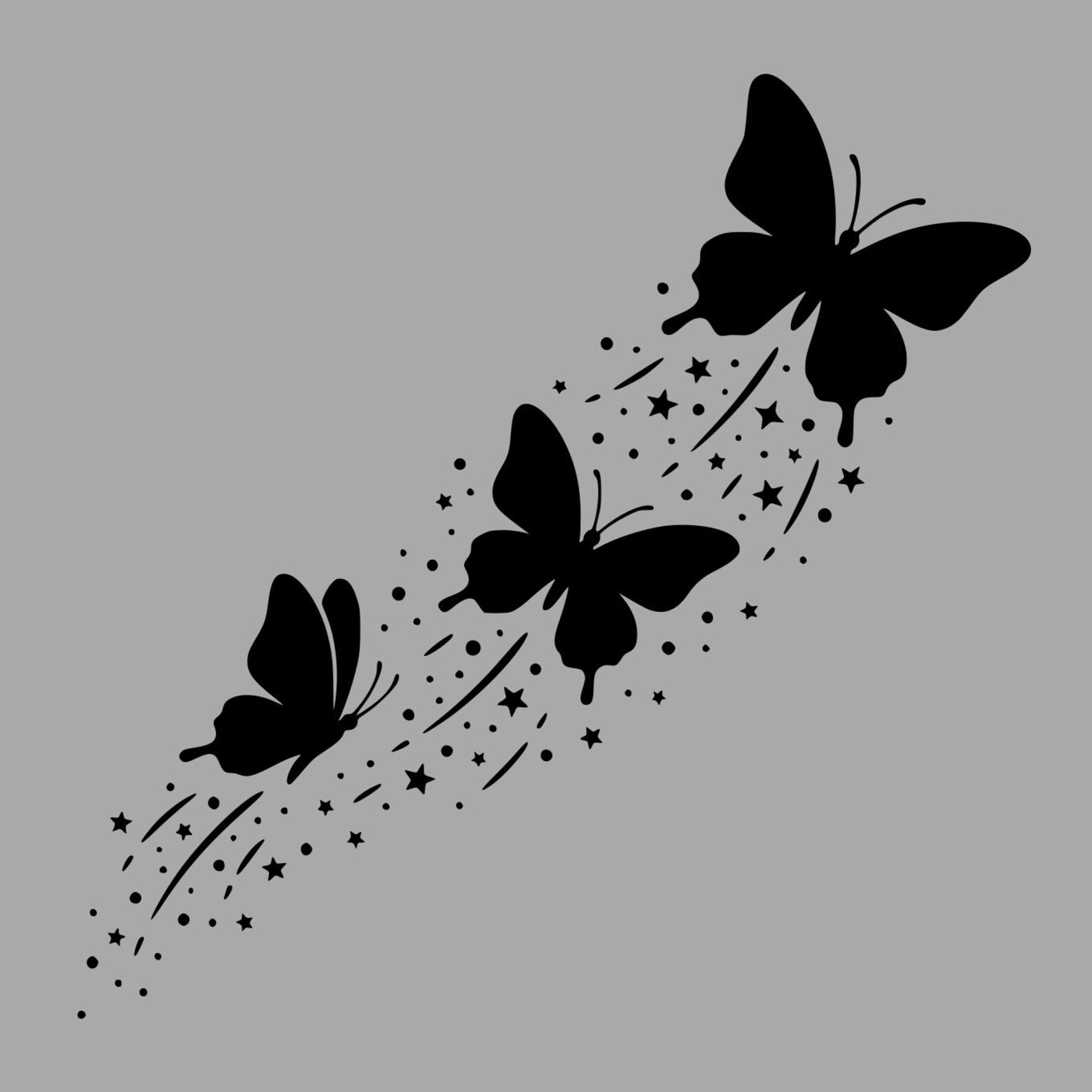 Butterfly Flight Path SVG PNG: Graphic Silhouette Design (digital ...