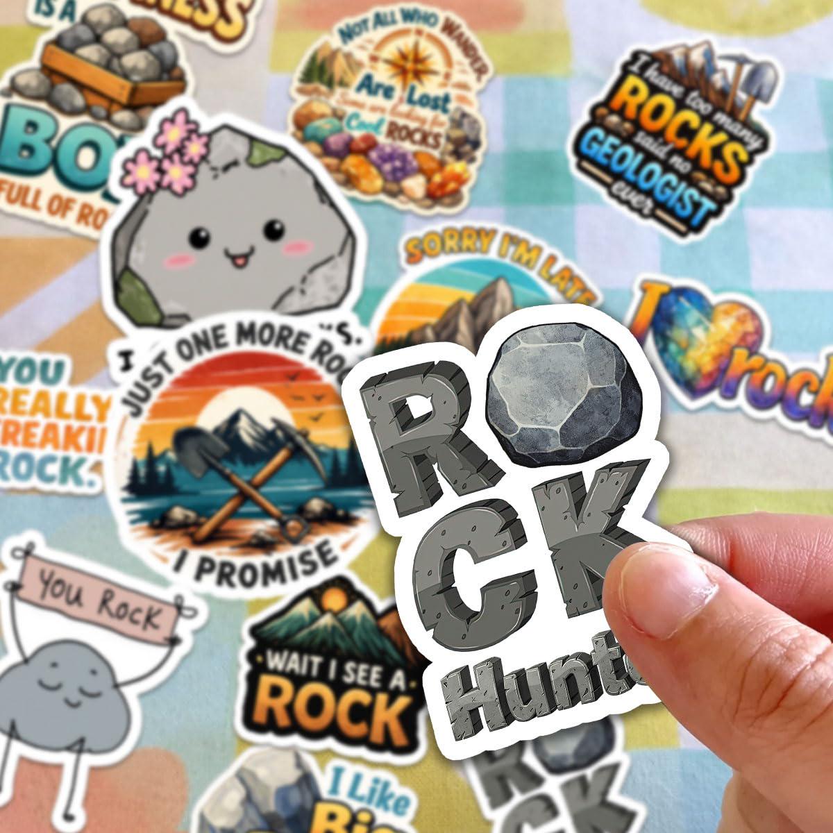 This Rocks Sticker 15 Pcs Rock Stickers Pack, Funny Geology Waterproof Vinyl Decals for ...
