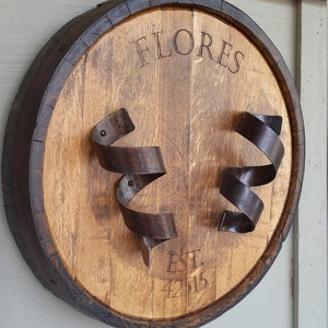 Barrel end double bottle wine holder Engraved