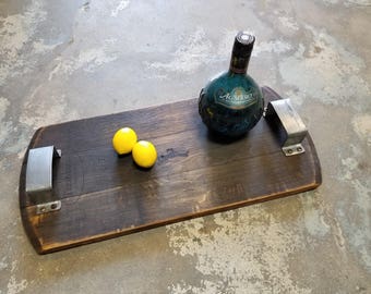 Serving tray made from barrels