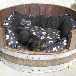 Authentic Oak wine or whiskey barrel pet bed image 2