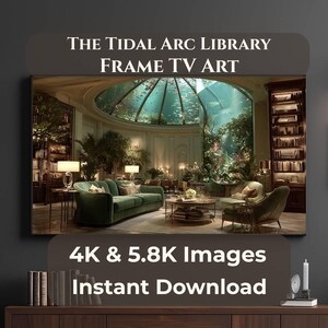 The Tidal Arc Library Frame TV Art, Samsung Frame TV Underwater Library, Luxury Aquarium Room Art, 4K 5.8K JPG Download
