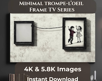 Arte minimalista en marco de TV con trampantojo, marcos infantiles para cruzar (descarga digital), arte en marco de TV Samsung 4K, pantalla de pared JPG 5.8K