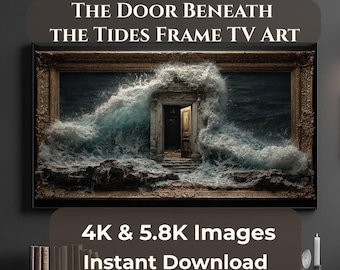 Dark Ocean Frame TV Art 4K, Samsung The Frame TV Art, Moody Coastal Wall Art Digital Download, Illusion Escape Art JPG 16:9