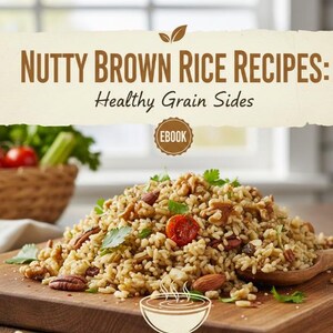Recept på nötigt brunt ris | Hälsosamma tillbehör med spannmål | Direkt PDF-nedladdning
