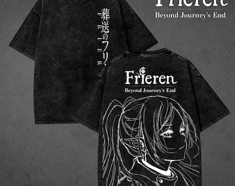 Camiseta de anime Frieren Beyond Journeys End, camiseta de fantasía de elfo y mago