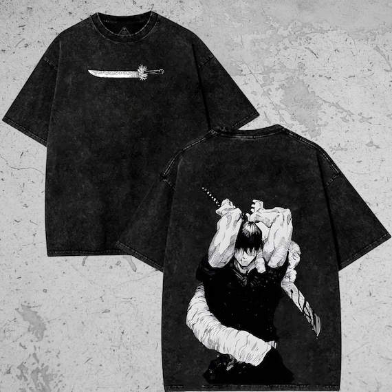 Toji Katana Oversized Tee, Vintage Toji Fushiguro Washed  Shirt, JJK Shirt, Anime Graphic Tshirt, Anime Gift Tshirt, Vintage Anime Shirt