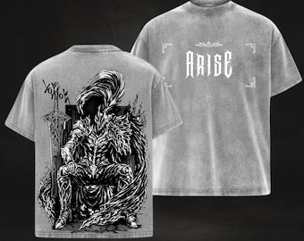 Solo Leveling Anime T-Shirt: Sung Jin Woo Vintage Wash Grafik Tee, cAn4aHc