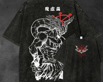 Vintage Washed Fan Gift Streetwear, Gothic Anime Shirt, Oversized Tee, Anime Lover Gift, Anime washed tshirt