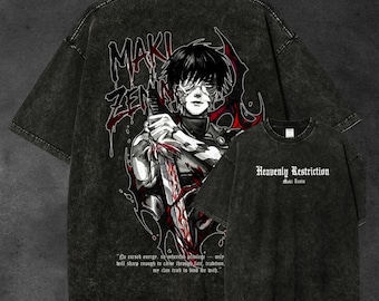 Vintage Wash Anime T-Shirt, Retro Streetwear, Anime Lover Gift, Vintage anime shirt