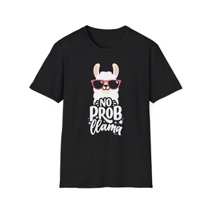 Noffish Women's Cute Llama T-Shirt - Short Sleeve Casual Tee