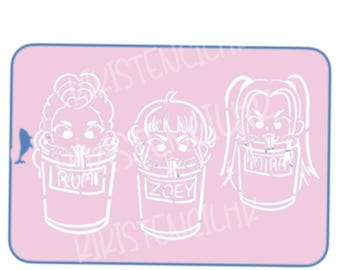 KPop Demon Hunters cup noodle stencils