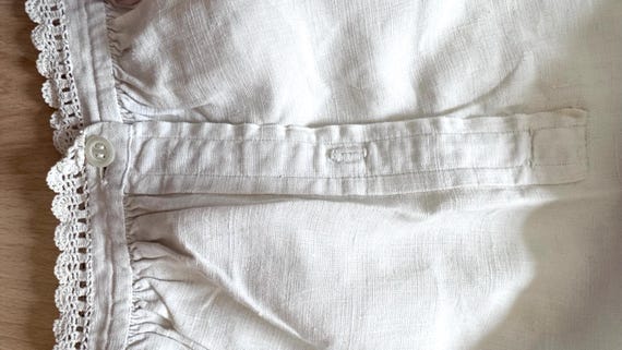 Chemise de nuit ancienne en coton – Broderies mai… - image 7
