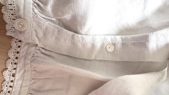 Chemise de nuit ancienne en coton – Broderies mai… - image 4