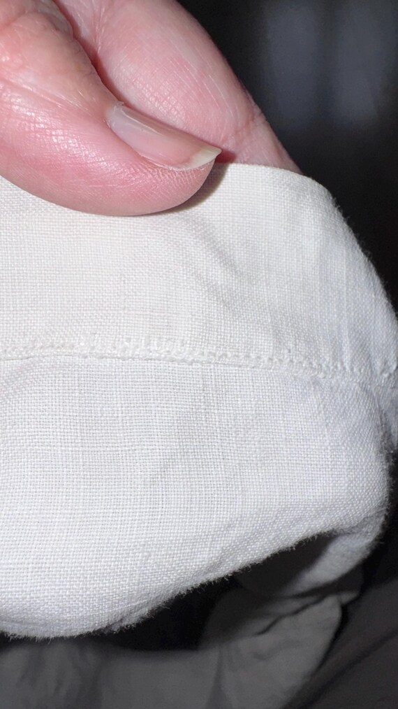 Chemise de nuit ancienne en coton – Broderies mai… - image 8