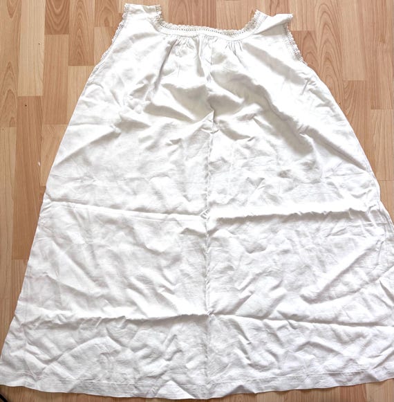 Chemise de nuit ancienne en coton – Broderies mai… - image 2