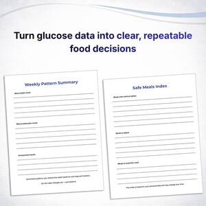 Type 2 Diabetes Workbook, Diabetic Blood Sugar Planner, Glucose Tracker Printable, Meal Impact Log, Blood Sugar Response Journal image 6