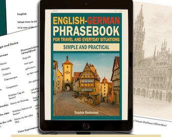 Impara il tedesco in PDF stampabile / Frasi di viaggio e di uso quotidiano dall'inglese al tedesco