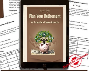 Retirement Planner Workbook – Financial & Lifestyle Guide (Digital PDF, 158 Pages)