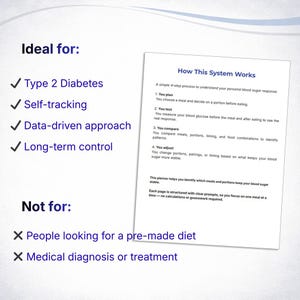 Type 2 Diabetes Workbook, Diabetic Blood Sugar Planner, Glucose Tracker Printable, Meal Impact Log, Blood Sugar Response Journal image 10