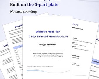 Diabetic Meal Plan Printable PDF | 7 Day Balanced Menu for Type 2 Diabetes