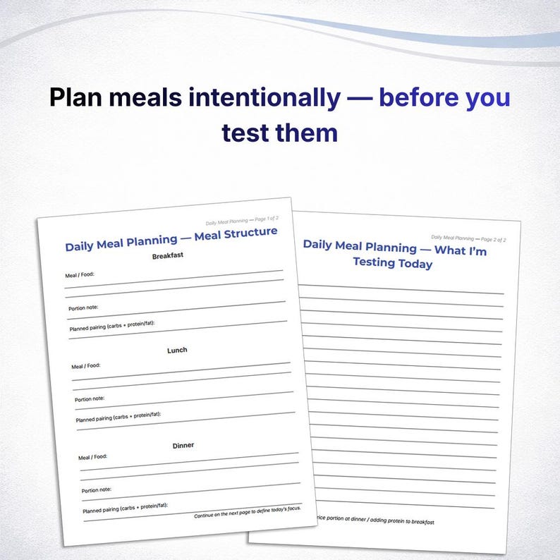 Type 2 Diabetes Workbook, Diabetic Blood Sugar Planner, Glucose Tracker Printable, Meal Impact Log, Blood Sugar Response Journal image 5