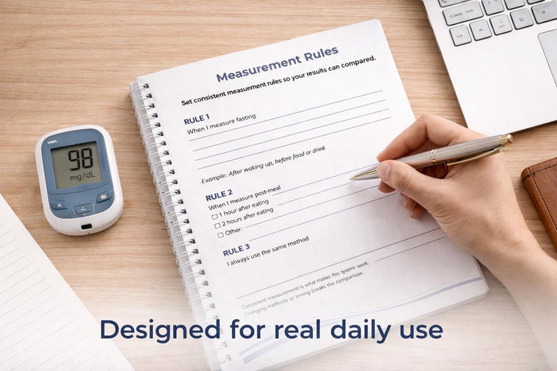 Type 2 Diabetes Workbook, Diabetic Blood Sugar Planner, Glucose Tracker Printable, Meal Impact Log, Blood Sugar Response Journal image 9