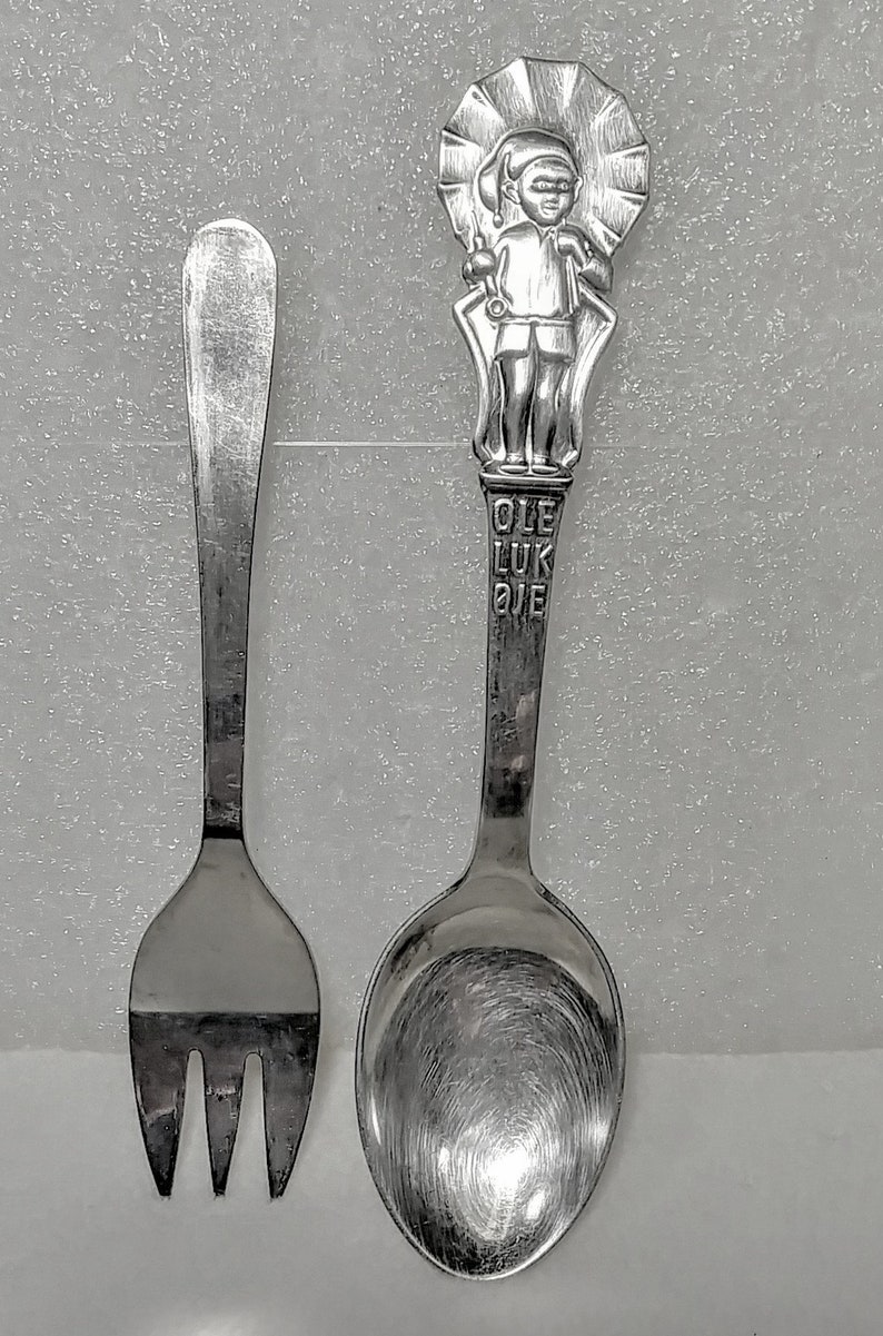 Cohr Vintage Silver Children/'s Spoon /& Fork Signed Italy