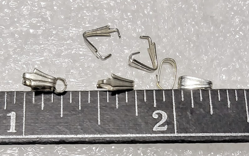 40 NEW Silver Plated Fold over Necklace Bails