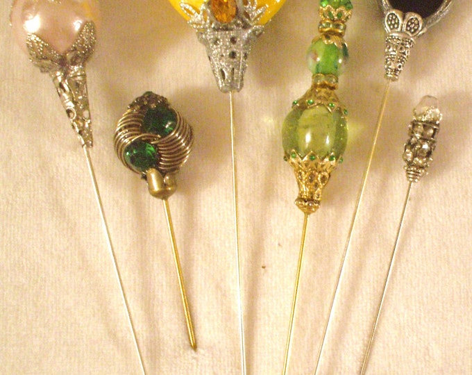 6 Antique Style Hat Pins With Vintage and Antique Pieces Etsy