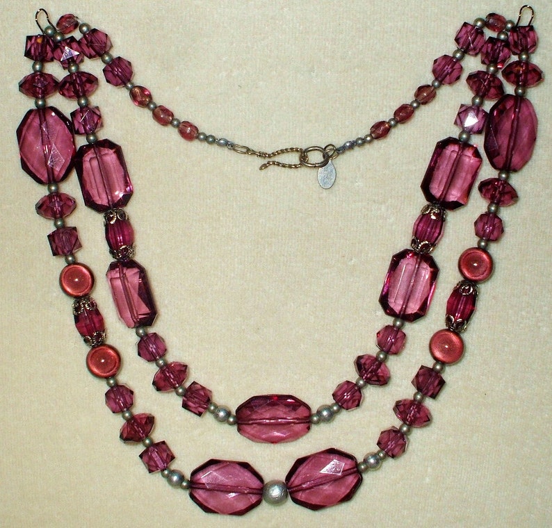 4 Vintage Double strand beaded necklaces
