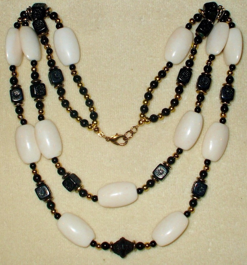4 Vintage Double strand beaded necklaces