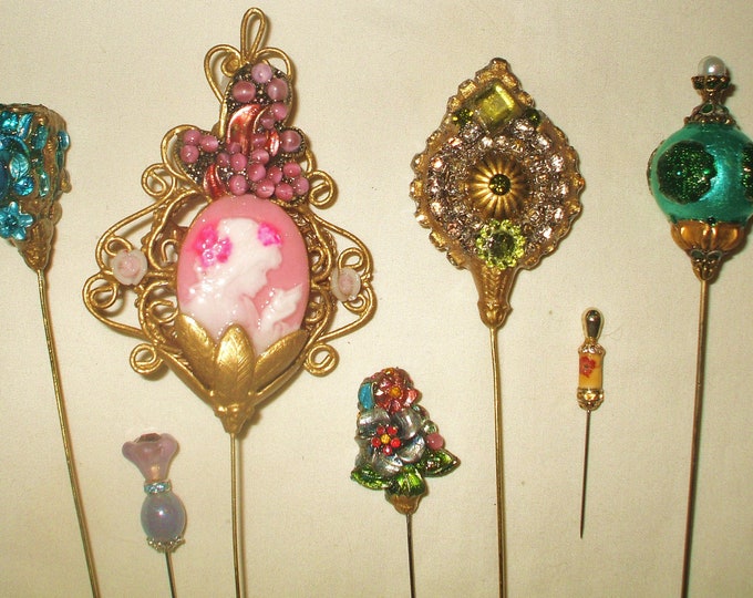 7 Antique Style Hat Pins With Vintage and Antique Pieces Etsy