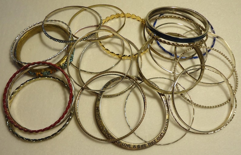 lot #1 25 Vintage Bangles With Scrolled Designs