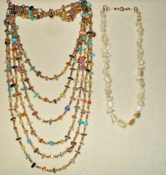 vintage mother of pearl necklace