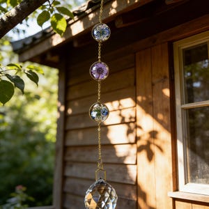 Forget-Me-Not Pressed Flower Suncatcher, Custom Birth Month Flower Sun Catcher with Real Botanicals, Crystal  Chain Wind Chime,  Decor Gift
