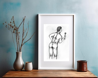 Naked Man with a Flower
