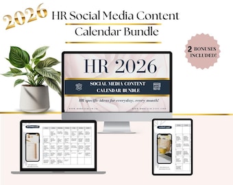 Calendario de contenido de RRHH Plantilla de marketing en redes sociales Ideas Planificador de estrategia empresarial Herramienta de creación digital Recursos para consultores profesionales