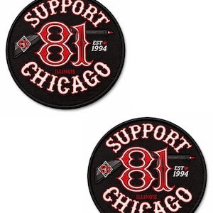 Custom Support 81 Chicago Illinois Embroidered Patch - Personalized Motorcycle Club Style Iron-On/Sew-On Round Patch - Est 1994 Biker Gear