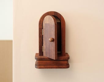 Midcentury Merbau Wood Alice Door Home improvement : Vintage Switch Protector Light Switch Cover Outlet Cover Fairy Door