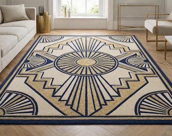 Unique Hand Tufted Rug Vintage Style Rug Modern Rug 8x12 9x12 Area Rug Contemporary Handmade Rug New Zealand Wool Rug Boho Designer Rug