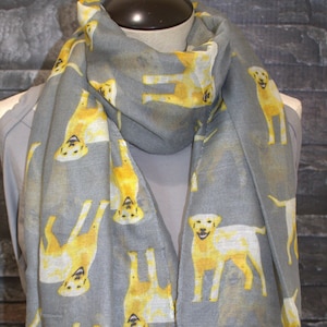 Dog Long Fashion Scarf Gray Scarf Cute Retriever Puppy Scarf Fashion Scarf Dog Lover-Hunting Dog-Woman&#39;s Accessories