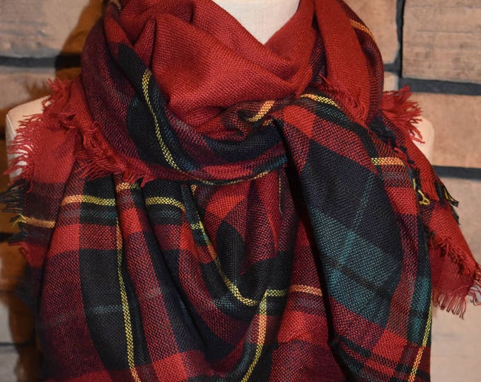 Plaid Tartan Blanket Scarf Red Plaid Scarf Scarves Zara Style Plaid