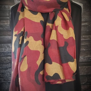 Camo Fashion Scarf Polyester Viscose Fall Rust Camoflouge Long Fashion Chunky Scarf-Hunting-Accessories-Beautiful Fall Scarf Hunting