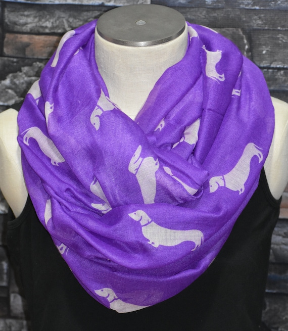 purple print scarf