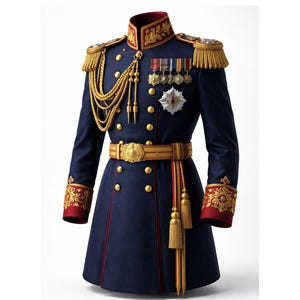 Abrigo de gala militar real – Uniforme ceremonial bordado en oro